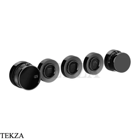 Gessi Perle Термостат для душа на 3 потока, внешняя часть 74934-706, black хром глянец