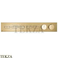 Gessi HI-FI Термостатический смеситель на 5 потоков, внешняя часть 63018-727, Brushed Brass PVD