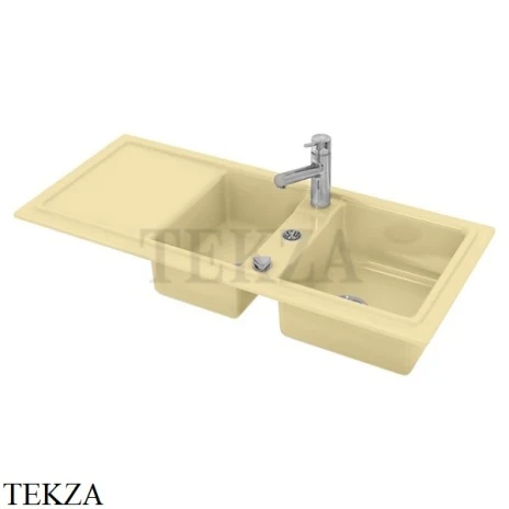 Duravit Cassia 80 Кухонная мойка двойная 116x51, встраиваемая 7513111900, бежевый глянец