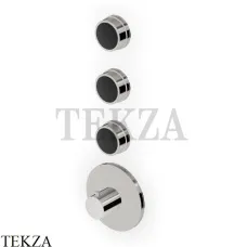 Zucchetti Savoir Термостат для душа, 3 потока, внешняя часть ZSV661.C8N, Nickel глянец-черный