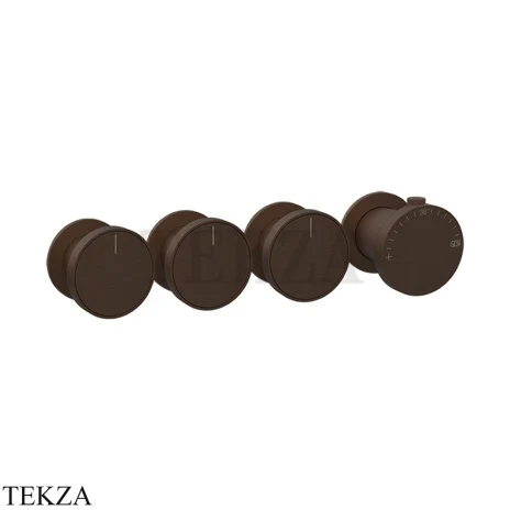 Gessi Origini WARM Термостат для душа 3 потока, внешняя часть 66336-845, Dark Bronze