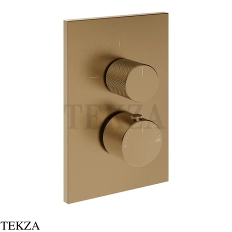 Gessi Inverso Diamantato Термостат для душа, 3 потока, внешняя часть 73637-791, Deep Bronze Brushed PVD