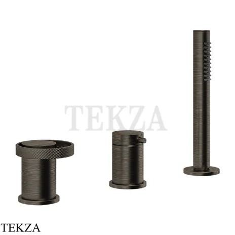 Gessi ANELLO Смеситель на борт ванны без излива, с гарнитуром 63347-187, Aged Bronze