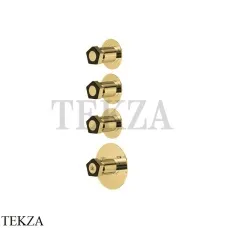 Newform Park L.E. Термостат для душа, 3 потока, внешняя часть 69800E.62.093, золото глянец