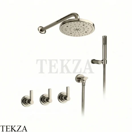 Nicolazzi Mac Kinley 05 Душевой комплект, смеситель, верхний душ, ручной душ 2233EXTNL29, Nickel глянец
