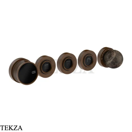 Gessi Perle Термостат для душа на 3 потока, внешняя часть 74134-845, бронза Dark Brush