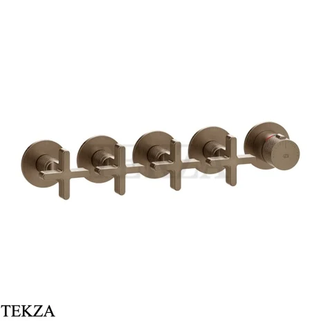 Gessi INCISO SHOWER Термостатический смеситель, 4 потока, внешняя часть 58438-761, Coffee Bronze Br. PVD