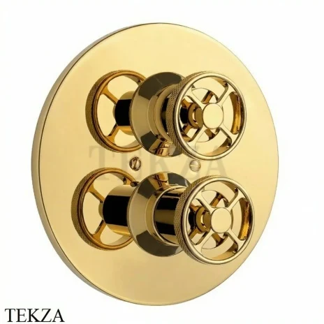 Nicolazzi Arena Термостат для душа, 1-2 потока, внешняя часть, 4909EXTGB44, золото глянец