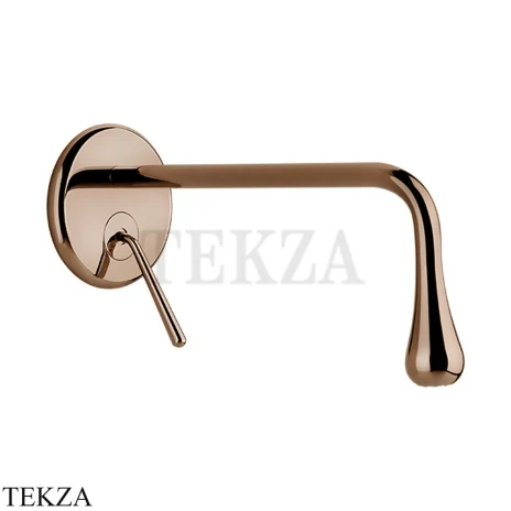 Gessi Goccia Смеситель для раковины длинный излив, внешняя часть 33686-030, Copper PVD