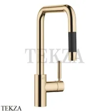 Dornbracht Meta Square Смеситель для кухни Pull-down функцией душа 33870861-09, латунь глянец (23kt Gold)