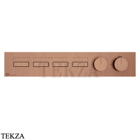 Gessi HI-FI Термостатический смеситель на 4 потока, внешняя часть 63016-708, медь Brushed