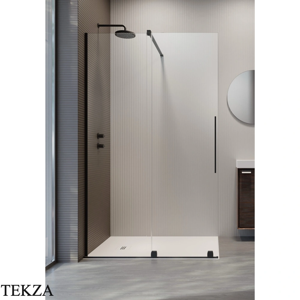 Radaway Furo Walk-in Душевая дверь 53,8 см, левая, 10106538-54-01L, черный матовый