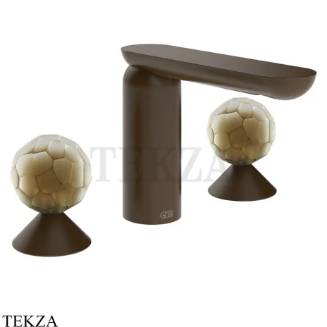 Gessi Perle Смеситель для раковины на 3 отв., без гарнитура 74445-845, бронза Dark Brush