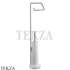Decor Walther Stone White SBK Напольная стойка с туалетным ершиком 0973555, белый матовый-stainless steel