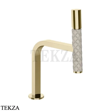 Gessi Pelle Tresse Смеситель для раковины, без сливного гарнитура 78602-434, Crème/ Brass PVD