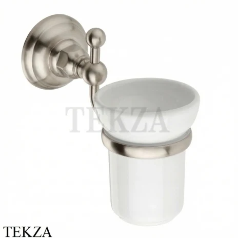 Nicolazzi Classici Стакан настенный, керамика белая 1488NS, Satin nickel