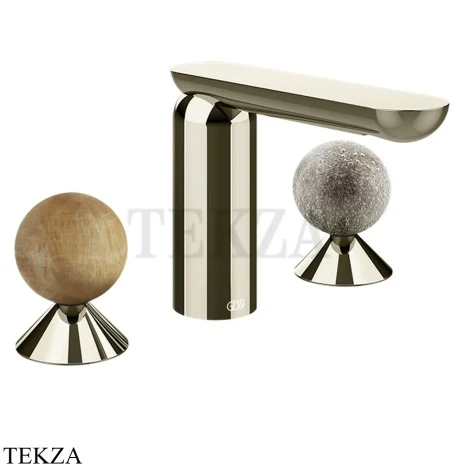Gessi Perle Смеситель для раковины на 3 отв., без гарнитура 74365-720, никель глянец