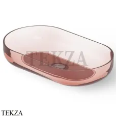 Dea Design Washbasins Раковина настольная овальная Glasstech DD9104 580 R5, Pomegranate R5