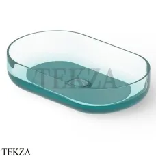 Dea Design Washbasins Раковина настольная овальная Glasstech DD9091 550 R8, Lake Water Blue R8