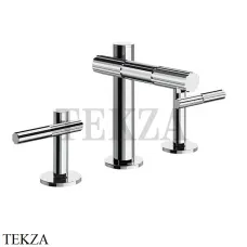 Gessi Incastri Смеситель для раковины на 3 отв., без донного клапана 75014-031, хром глянец
