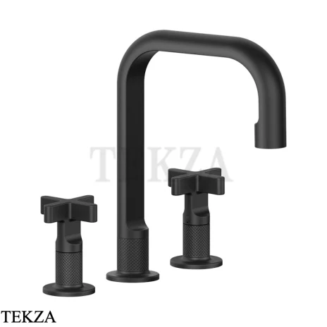 Gessi INCISO+ Смеситель для раковины 3 отверстия, средний, с донным клапаном 58113-299, Black XL