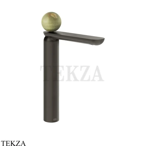 Gessi Perle Смеситель для раковины высокий, с донным клапаном 74553-707, black хром Brush
