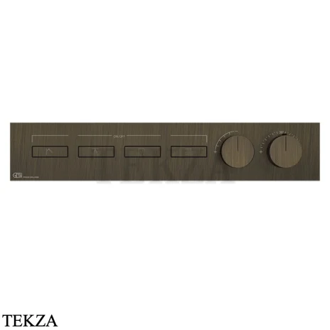 Gessi HI-FI Термостатический смеситель на 4 потока, внешняя часть 63016-713, бронза classic