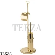 Migliore Mirella Стойка напольная с ершиком и держателем туалетной бумаги 17344, золото глянец Migliore Mirella Стойка напольная с ершиком и держателем туалетной бумаги 17344, золото глянец