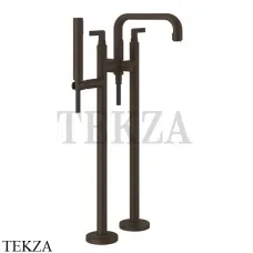Gessi INCISO Смеситель для ванны напольный, с душевым гарнитуром 58029-845, Dark Bronze