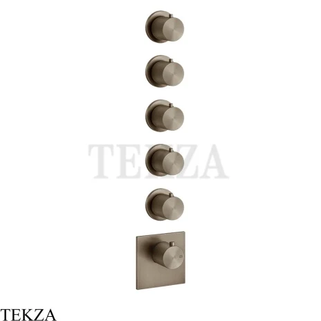 Gessi 316 WELLNESS Термостат 5 выходов, внешняя часть 54510-761, Coffee Bronze Brushed PVD