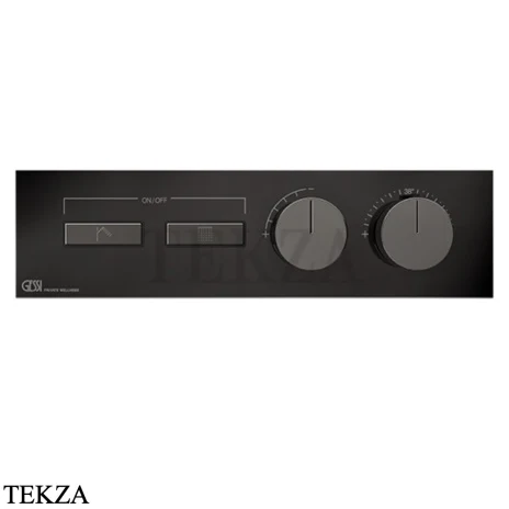 Gessi HI-FI Термостатический смеситель на 2 потока, внешняя часть 63012-706, black хром глянец