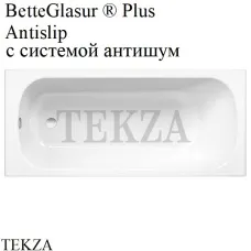 BETTE BETTEFORM Встраиваемая ванна 2950-000 AD AR PLUS, сталь, антишум, BetteGlasur ® Plus, Antislip, белый глянец