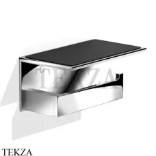 Decor Walther CONTRACT TPH4 Держатель туалетной бумаги с полкой 0654100, хром-черный
