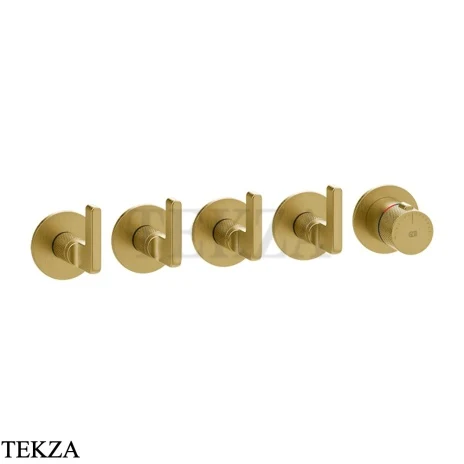 Gessi INCISO SHOWER Термостатический смеситель, 4 потока, внешняя часть 58338-716, Gold Br. PVD