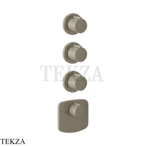 Gessi Ingranaggio-Anello Термостат для душа, 3 потока, внешняя часть 43236-149, Finox Brushed Nickel