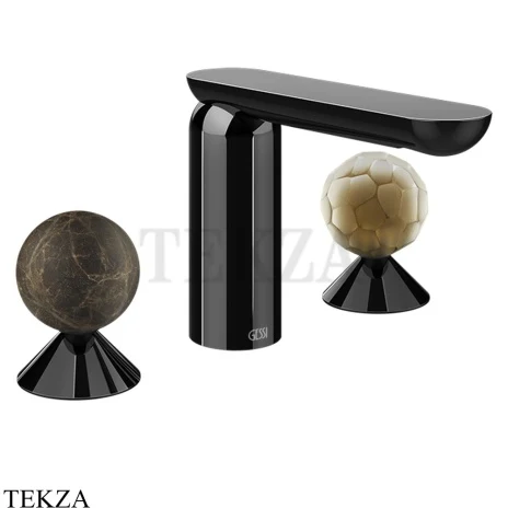 Gessi Perle Смеситель для раковины на 3 отв., без гарнитура 74145-706, black хром глянец