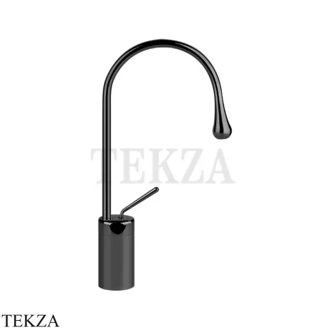 Gessi Goccia Смеситель для раковины высокий, без сливного гарнитура 33604-706, Black Metal PVD