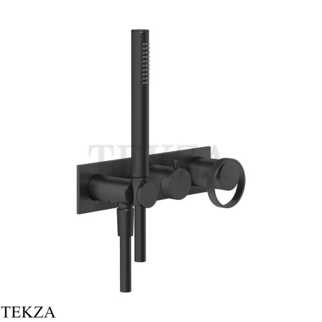 Gessi ANELLO Смеситель для душа 2 потока, с гарнитуром, внешняя часть 63343-299, Black XL