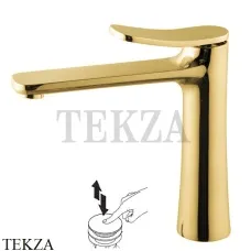 FIMA Carlo Frattini FLO Смеситель для раковины с донным клапаном, F3801LOS, Brushed gold