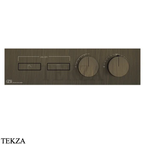 Gessi HI-FI Термостатический смеситель на 2 потока, внешняя часть 63012-713, бронза classic