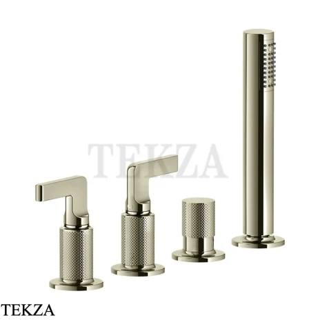 Gessi INCISO Смеситель для ванны, наполнение через слив-перелив 58043-720, Nickel PVD