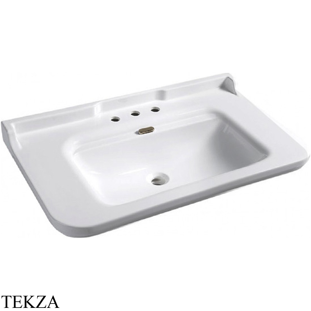 Kerasan Waldorf Раковина 100х55 см, 3 отв., керамическая, цвет: белый/бронза, 4142K1bi/cr*3