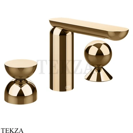 Gessi Perle Смеситель для раковины на 3 отв., без гарнитура 74908-735, бронза глянец