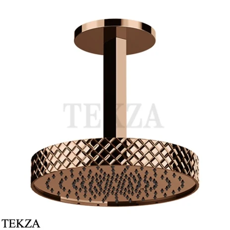 Gessi Pelle Tresse Верхняя лейка с потолочным кронштейном D30,5 см, 78150-030, Copper PVD