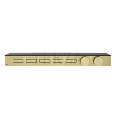 Gessi HI-FI Термостатический смеситель с полочкой, на 5 потоков, внешняя часть 63028-727, шампань Brushed
