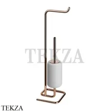 Gessi Goccia Стойка с держателем для туалетной бумаги и ершиком 38067-123, Copper глянец