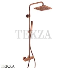 FIMA Carlo Frattini Душевая колонна с термостатом, верхний душ 25х25, old cooper