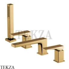FIMA Carlo Frattini Zeta Смеситель на борт ванны с гарнитуром F3974OS, Brushed gold