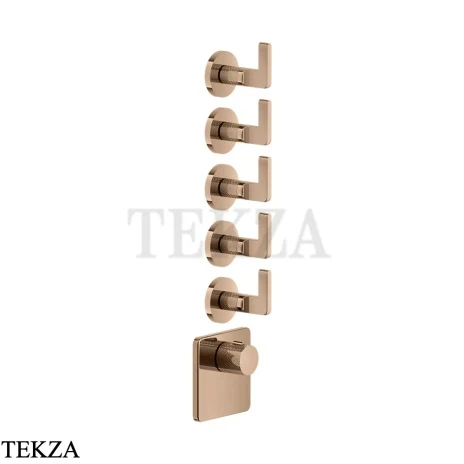 Gessi INCISO WELLNESS Термостат 5 выходов, внешняя часть 58220-030, Copper PVD