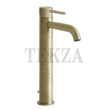 Gessi 316 INTRECCIO Смеситель для раковины высокий, с донным клапаном 54104-727, Brushed Brass